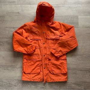 Vintage 70s LL Bean Bright Orange Field Rain Jacket